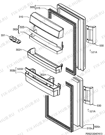 Взрыв-схема холодильника Aeg S73200CNS1 - Схема узла Door 003